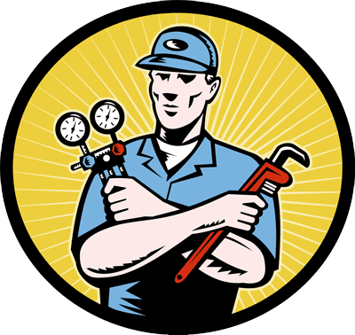 icon of a building maintenance worker holding a pipewrench