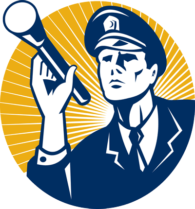 icon of a security guard holding a flashlight